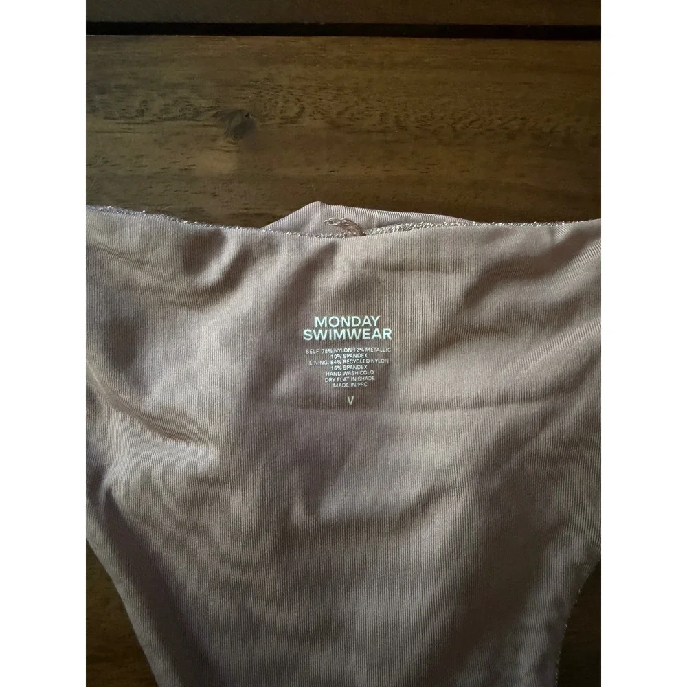 Monday Swimwear | Bikini Set L/V Bronze Palm Springs Top Byron Bottom Shimmer